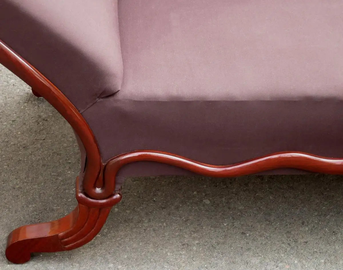 Elegante Mahagoni Biedermeier Chaiselongues / Ottomane / Sofa Antik Kolosseum 4