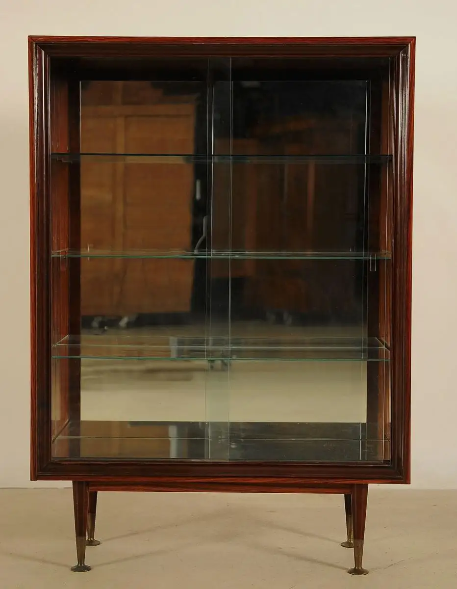 Elegante Designer Vitrine aus Palisanderholz mit Glasböden Antik Kolosseum 0