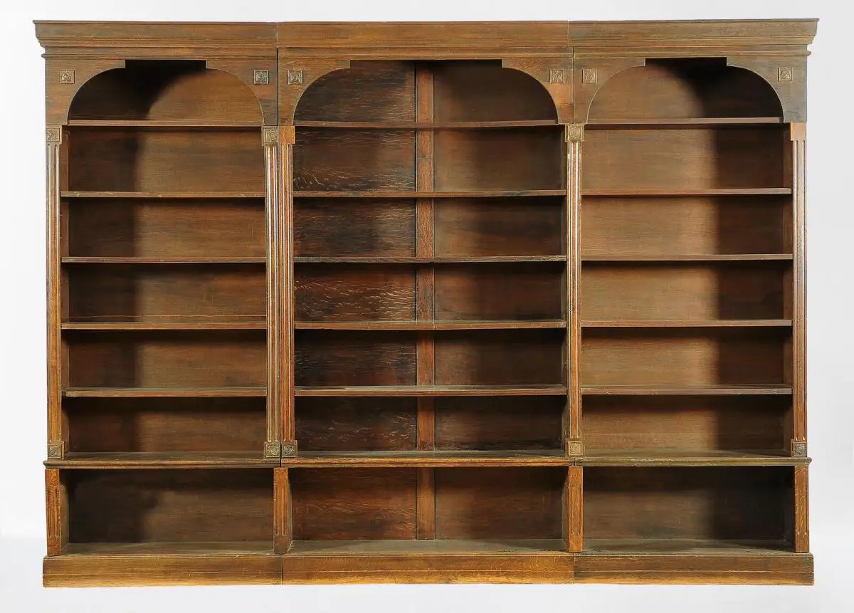 Formschöne Jugendstil Bibliothek /  Bücherwand Antik Kolosseum 0
