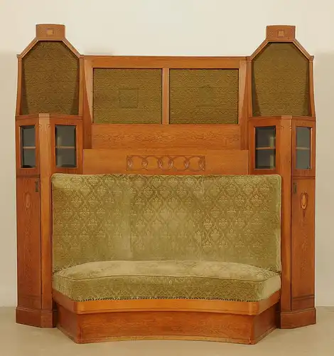 Jugendstil Sofa mit Überbau von Albin Müller gefertigt um 1903 Antik Kolosseum