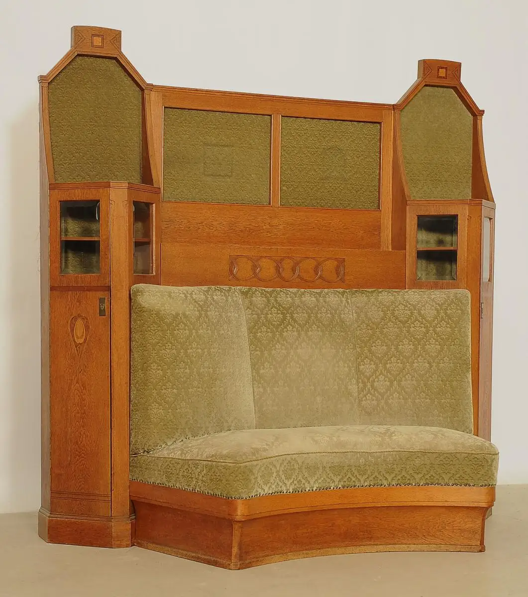 Jugendstil Sofa mit Überbau von Albin Müller gefertigt um 1903 Antik Kolosseum 1
