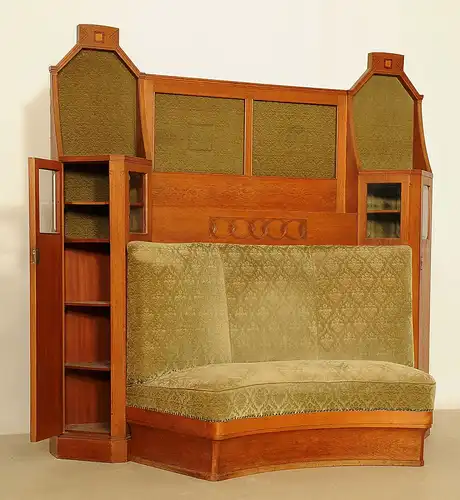 Jugendstil Sofa mit Überbau von Albin Müller gefertigt um 1903 Antik Kolosseum