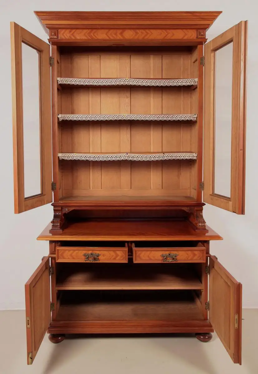 Eleganter Gründerzeit Aufsatz - Bücherschrank gefertigt um 1890 Antik Kolosseum 3