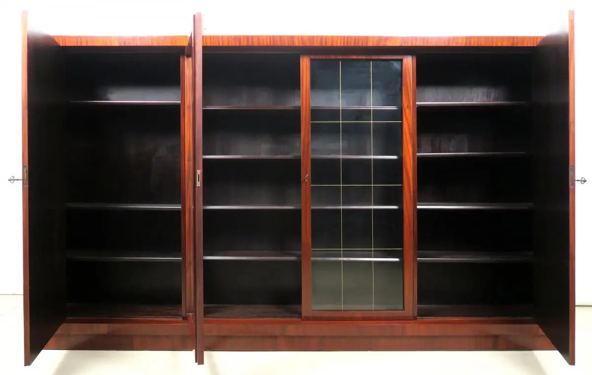 Viertüriger Bauhaus Bücherschrank aus Makassar gefertigt Antik Kolosseum 4