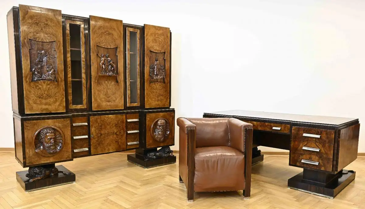 Einzigartiges Art Déco Herrenzimmer im venetischen Stil Antik Kolosseum 0
