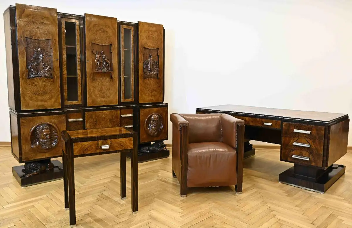 Einzigartiges Art Déco Herrenzimmer im venetischen Stil Antik Kolosseum 1