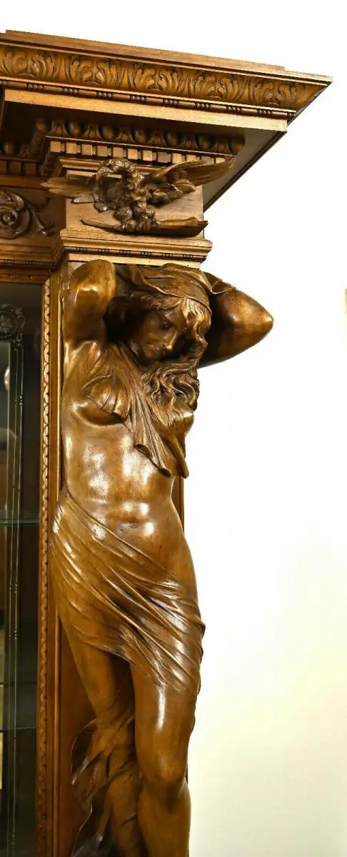 Zwei seltene Bücherschränke / Barschränke aus der Neorenaissance Antik Kolosseum 6