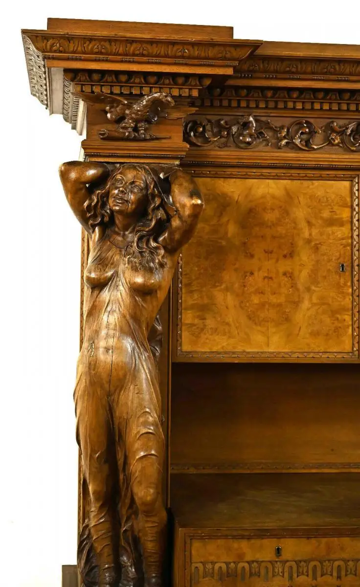 Zwei seltene Bücherschränke / Barschränke aus der Neorenaissance Antik Kolosseum 9