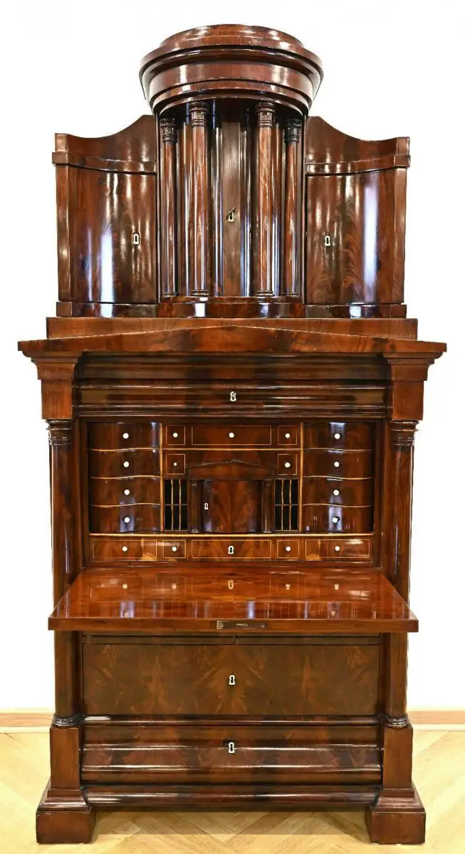 Unglaublicher Berliner Biedermeier Sekretär Antik Kolosseum 1