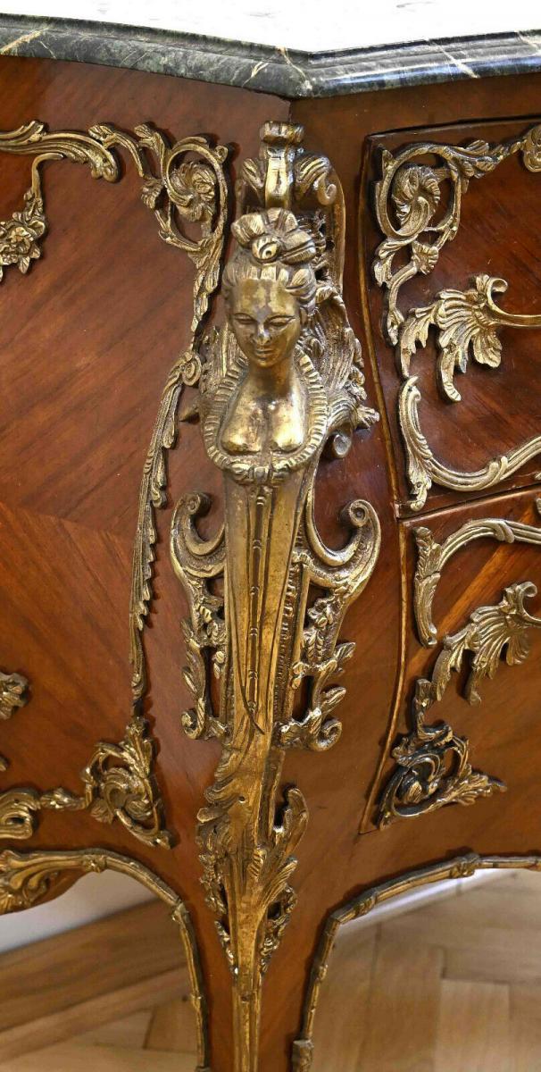 Elegante Kommode mit schönen figürlichen Bronzeappliktionen Antik Kolosseum 4