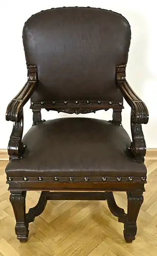 Monumentale zehnteilige Sitzgruppe - 8 Stühle / 2 Armlehner Antik Kolosseum