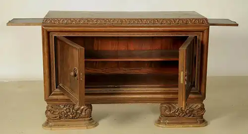 Kleines kassettiertes Sideboard gefertigt um 1900 aus Eiche Antik Kolosseum