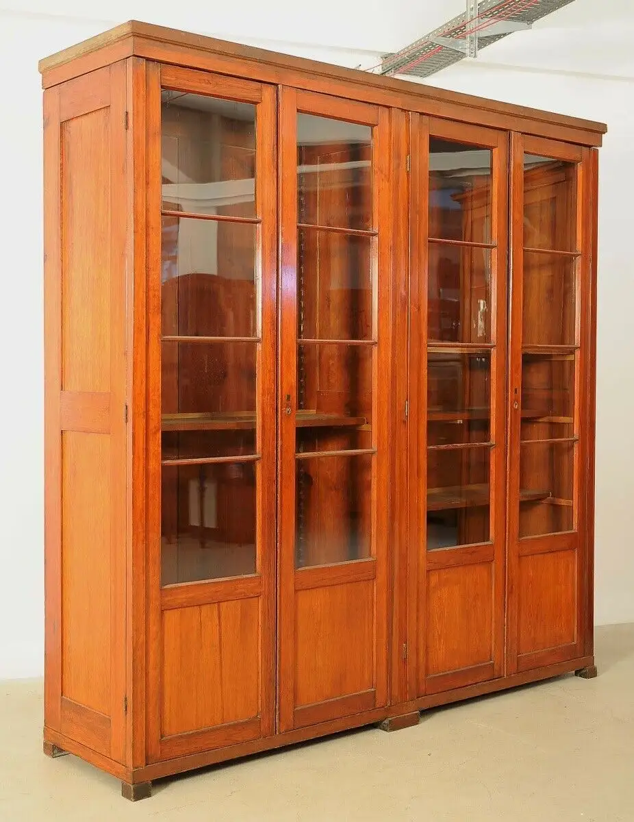 Vierteilige Jugendstil Bibliothek / Bücherschrank aus Weichholz Antik Kolosseum 2