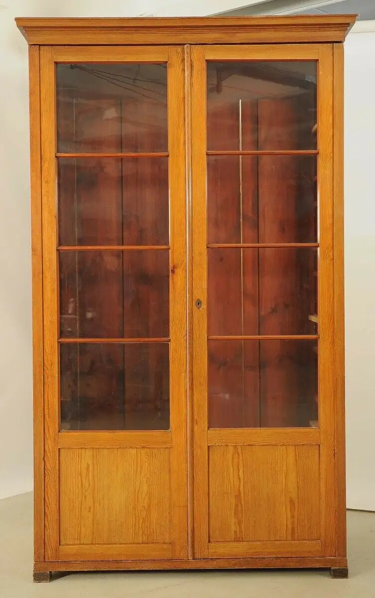 Vierteilige Jugendstil Bibliothek / Bücherschrank aus Weichholz Antik Kolosseum 4