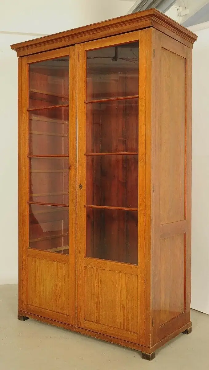 Vierteilige Jugendstil Bibliothek / Bücherschrank aus Weichholz Antik Kolosseum 5