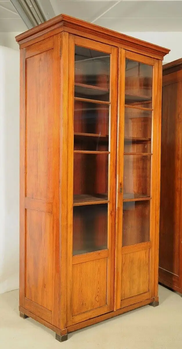 Vierteilige Jugendstil Bibliothek / Bücherschrank aus Weichholz Antik Kolosseum 9