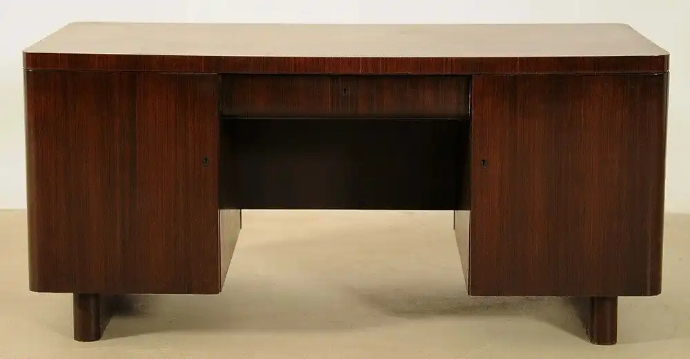Eleganter Art Deco Schreibtisch aus Palisanderholz Antik Kolosseum 0