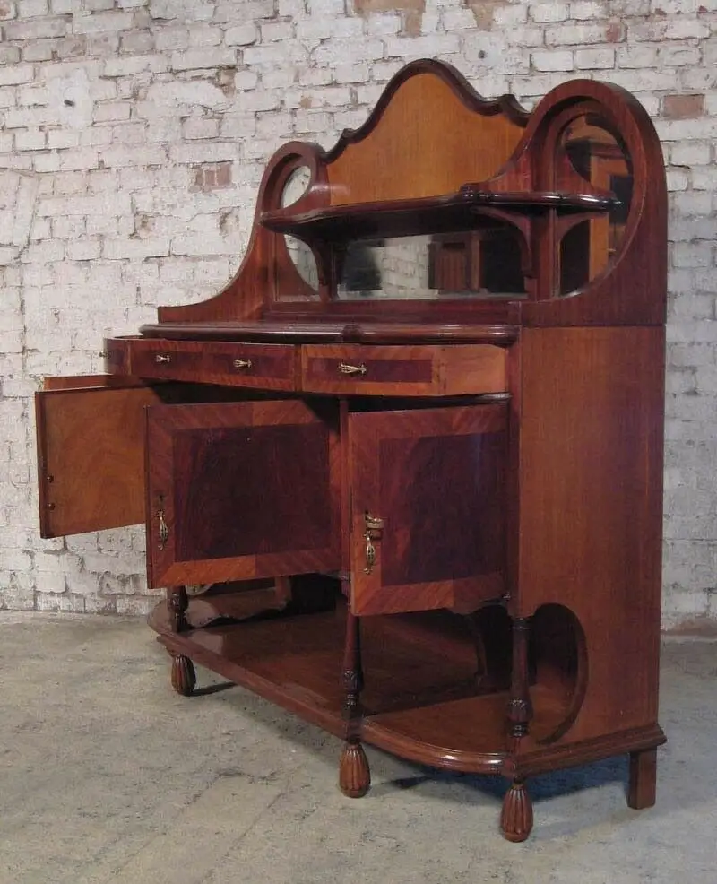 Einzigartiges Jugendstil Sideboard aus Mahagoni Antik Kolosseum 9