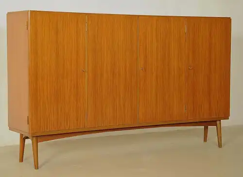 Art Deko Sideboard Highboard aus Teakholz nach innen geschwungen Antik Kolosseum