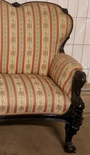 Louis Philippe Sofa mit geschnitzten Schwänen gefertig um 1880 Antik Kolosseum