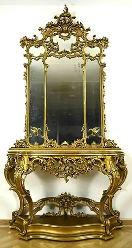 Elegante Spiegelkonsole im Neorokoko Stil Antik Kolosseum