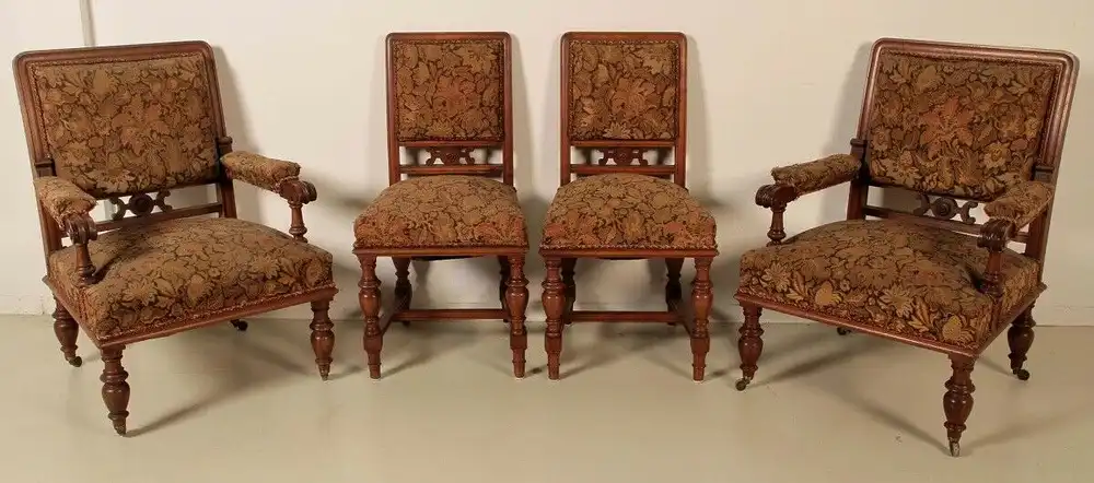 Zwei Lese- Sessel und zwei Sthle aus der Grnderzeit Antik Kolosseum 0