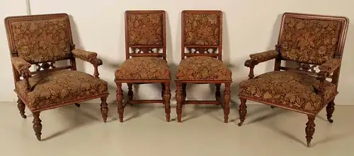 Zwei Lese- Sessel und zwei Stühle aus der Gründerzeit Antik Kolosseum