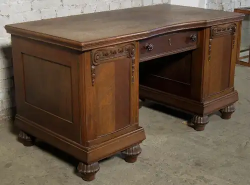 Berliner Eiche Schreibtisch aus der Gründerzeit gefertigt 1900 Antik Kolosseum