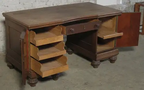 Berliner Eiche Schreibtisch aus der Gründerzeit gefertigt 1900 Antik Kolosseum
