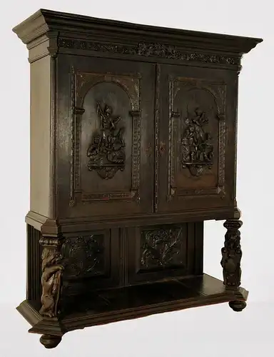 Figürlicher Kabinettschrank aus dem Historismus um 1880 Antik Kolosseum