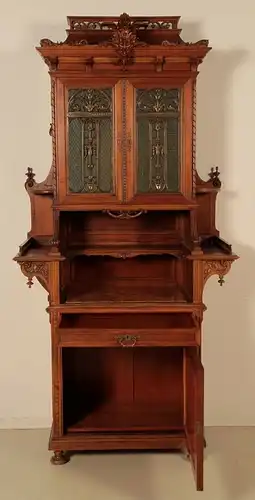 Eleganter Gründerzeit Kabinettschrank mit Butzenscheiben um 1900 Antik Kolosseum