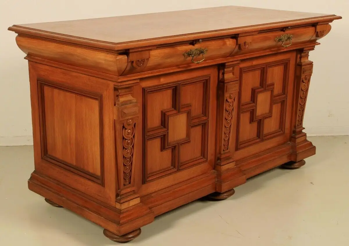Elegantes Gründerzeit Sideboard aus Nussbaum Antik Kolosseum 2