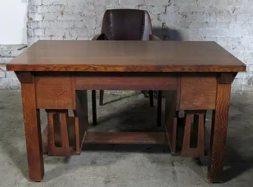 Einzigartiger Jugendstil Schreibtisch aus Eiche gefertigt um 1910Antik Kolosseum