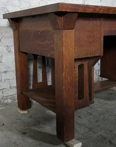 Einzigartiger Jugendstil Schreibtisch aus Eiche gefertigt um 1910Antik Kolosseum