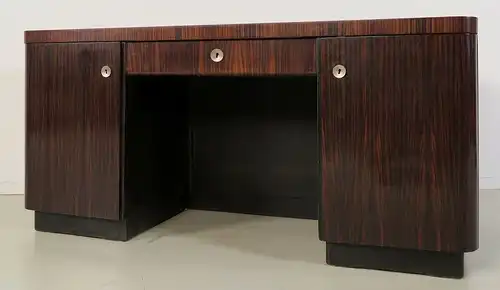 Eleganter Bauhaus / Art Deco Schreibtisch aus Makassarholz Antik Kolosseum