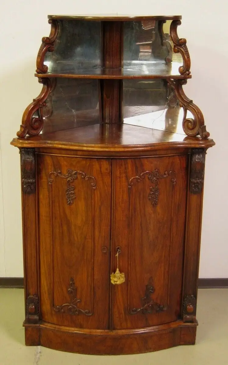 Berliner Nussbaum Louis Philippe Eckschrank / Eckvertiko Antik Kolosseum 0