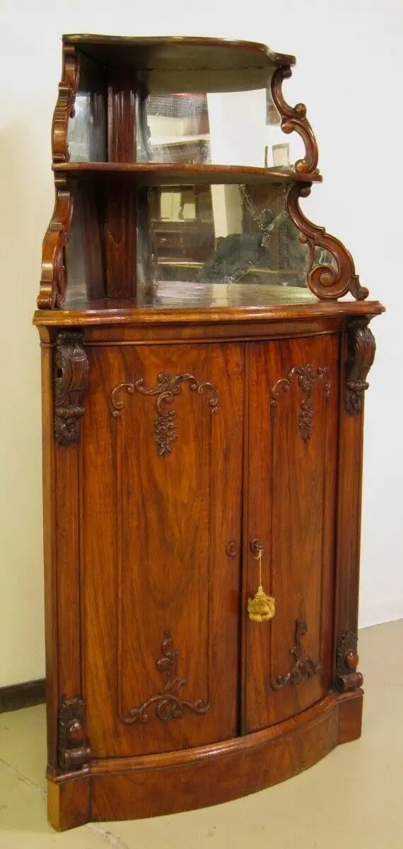 Berliner Nussbaum Louis Philippe Eckschrank / Eckvertiko Antik Kolosseum 2