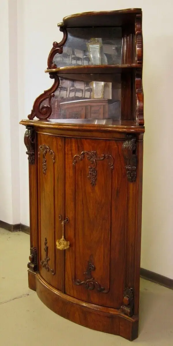 Berliner Nussbaum Louis Philippe Eckschrank / Eckvertiko Antik Kolosseum 4