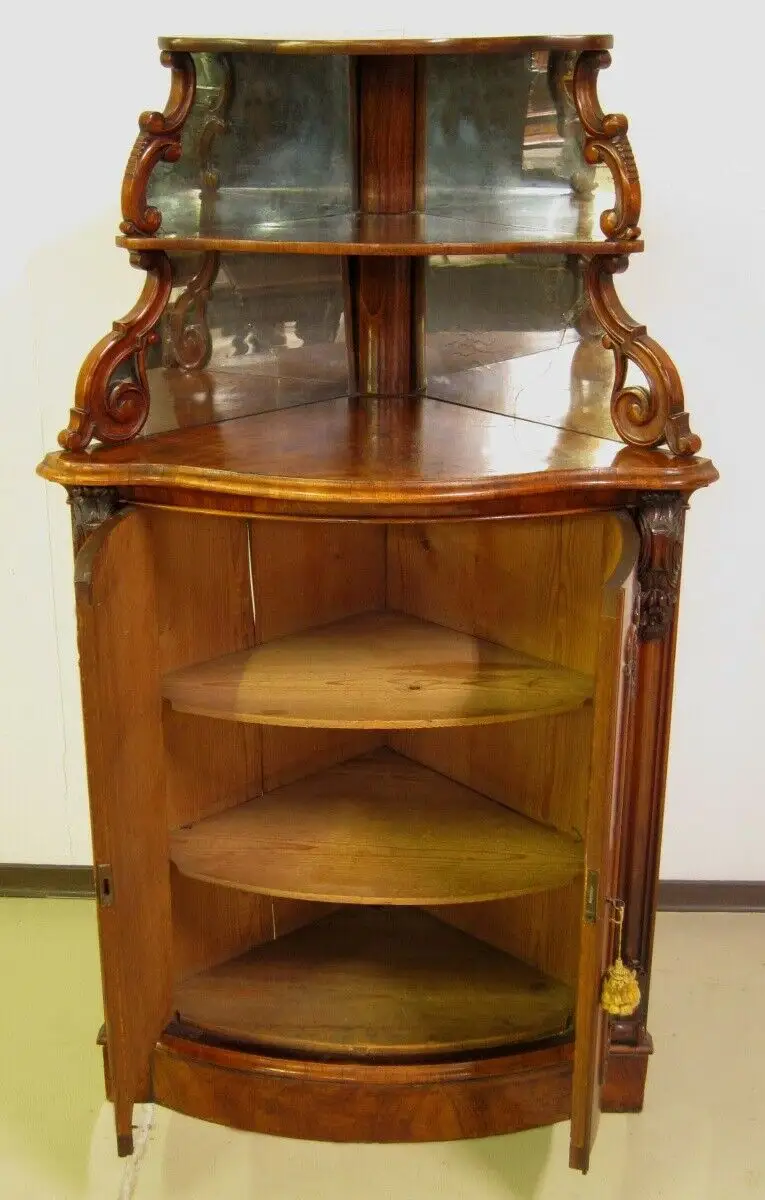 Berliner Nussbaum Louis Philippe Eckschrank / Eckvertiko Antik Kolosseum 6
