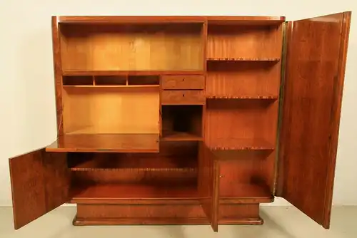 Heller Art Deco Kabinettschrank / Bücherschrank mit Sekretär Antik Kolosseum