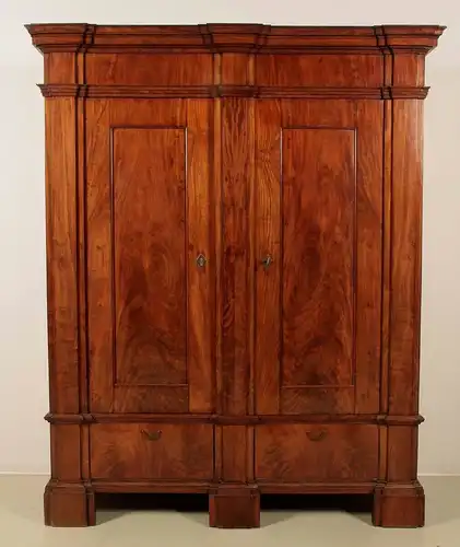 Außergewöhnlicher Biedermeier Mahagoni Wäsche- Kleiderschrank Antik Kolosseum