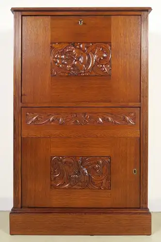 Restaurierter Jugendstil Eiche Barschrank / Kabinettschrank Antik Kolosseum