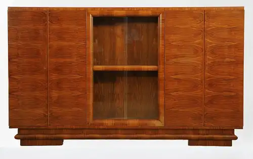 Berliner Art Deco Bücherschrank mit schönem Furnierbild Antik Kolosseum