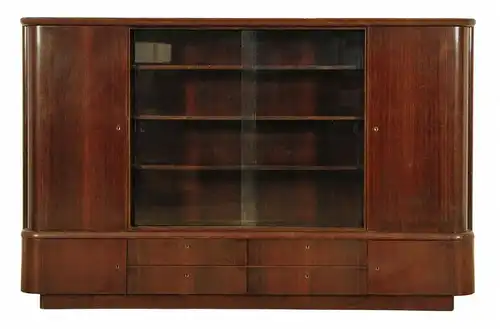 Großer Art Deco Bücherschrank / Kanzleischrank aus Palisander Antik Kolosseum