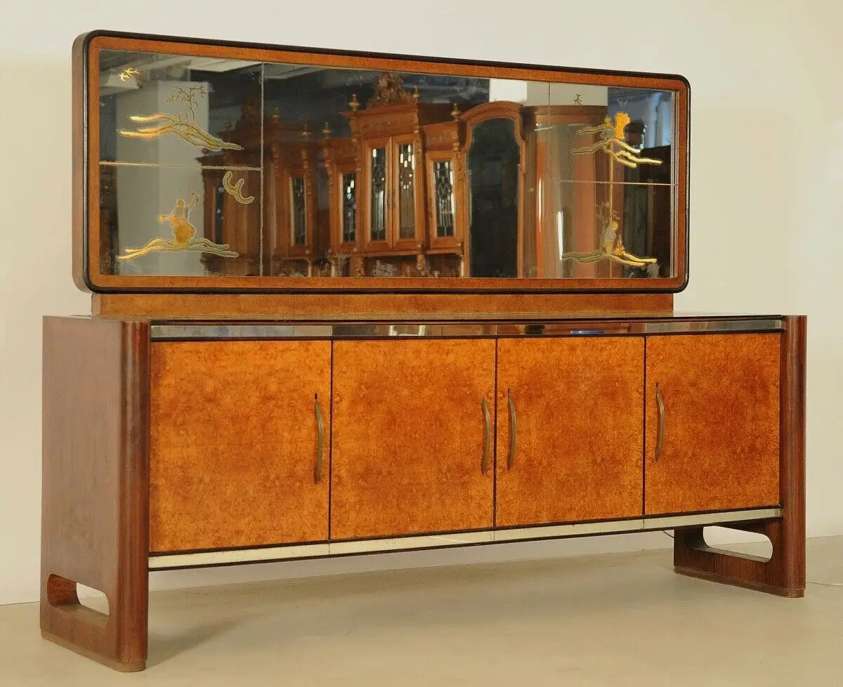 Mondänes Art Deco Sideboard aus Palisander / Birkenholz Antik Kolosseum 1