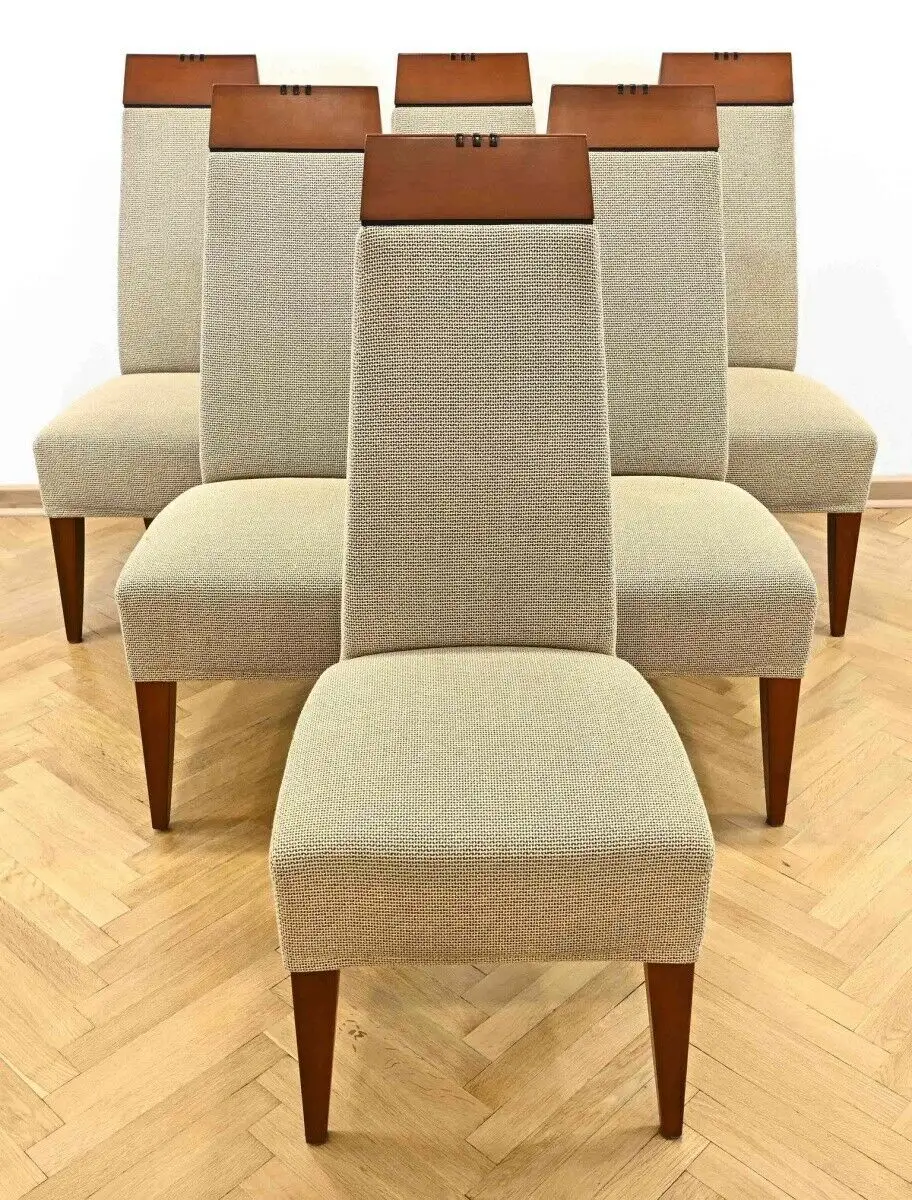 Fünf elegante Nussbaum Stühle aus dem Art Deco Antik Kolosseum 0