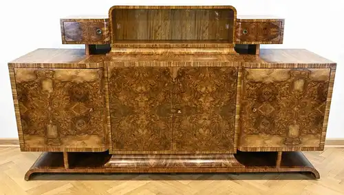 Mondänes Sideboard mit Aufsatz aus dem stilvollen Art Deco Antik Kolosseum