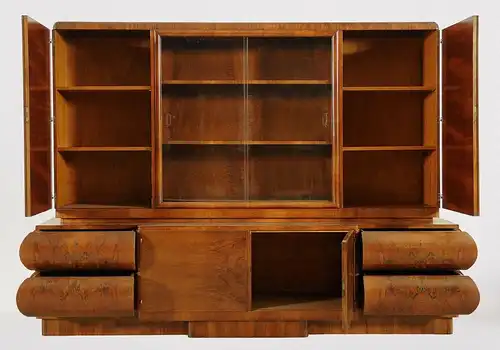 Interessanter Art Deco Bücherschrank aus Nussbaum Antik Kolosseum
