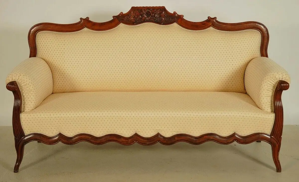 Restaurierter Louis Philippe Damensalon Sofa / zwei Sessel Antik Kolossuem 1
