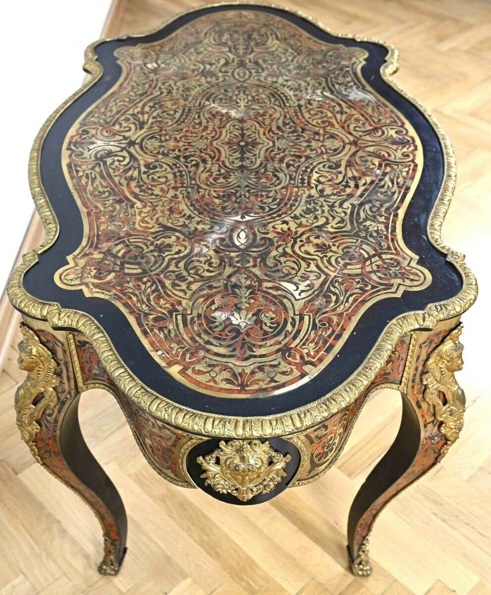 Boulle-Konsoltisch gefertigt im Régence-Stil/Napoleon III. Antik Kolosseum 11